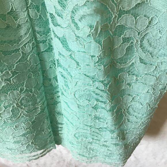 David’s Bridal Teal Short Strapless Lace Dress - Picture 15 of 16